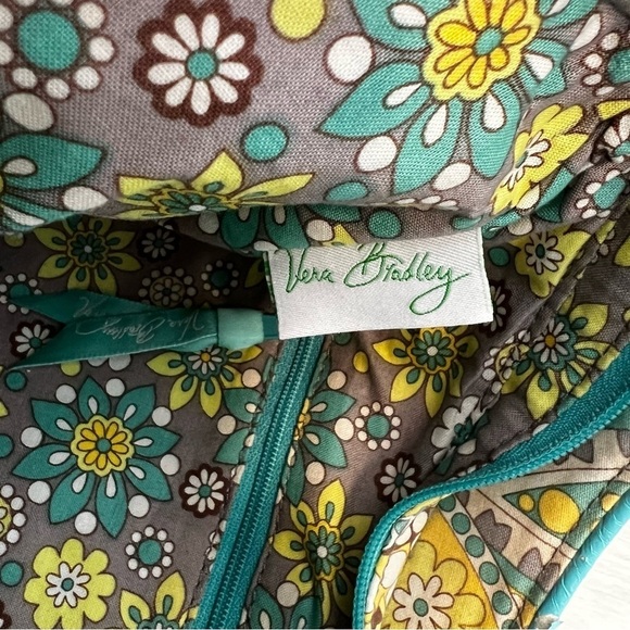 VERA BRADLEY Lemon Parfait Hobo Bag Frill Yellow Turquoise Paisley 2011 Floral - Picture 11 of 12